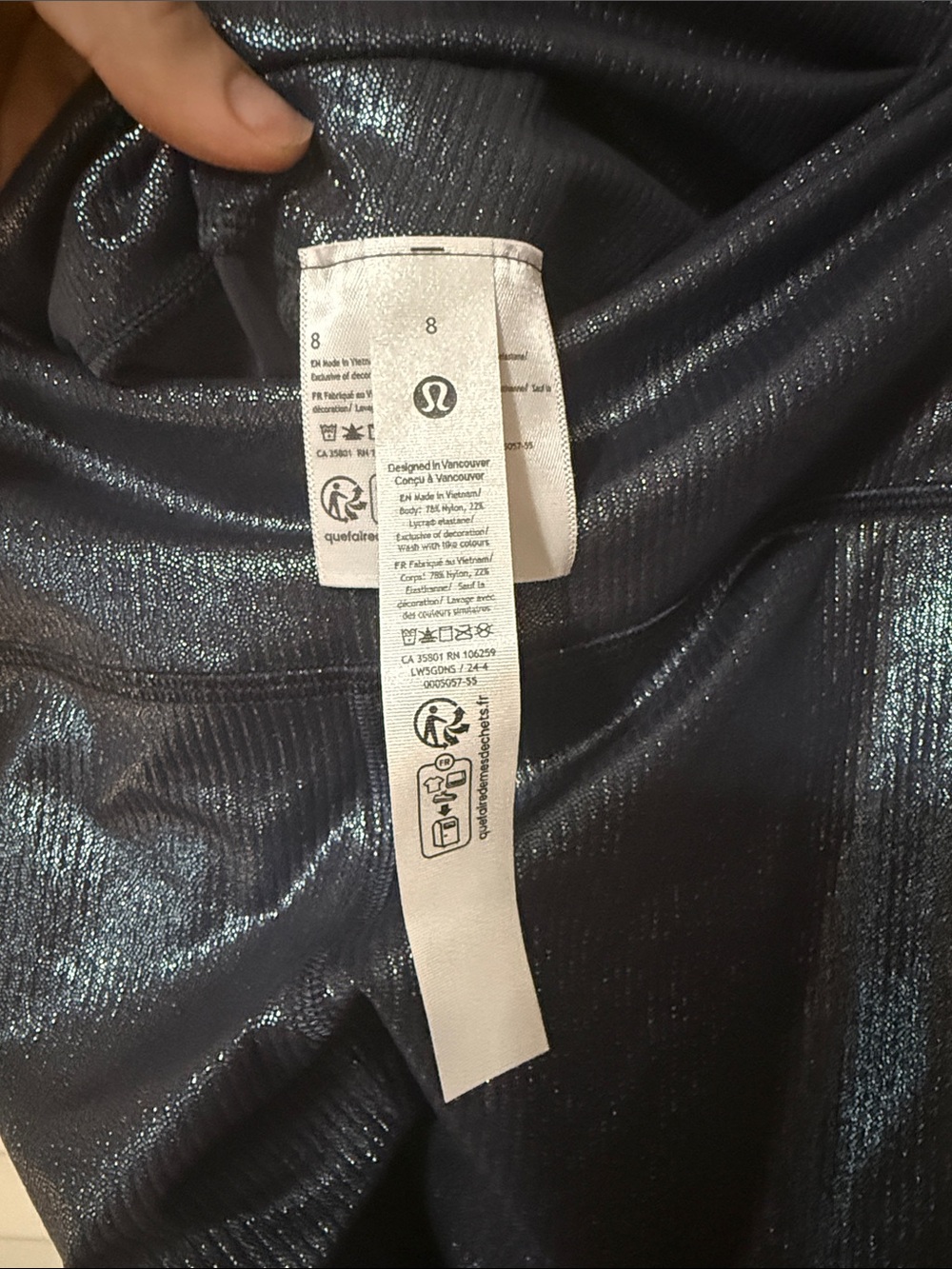 lululemon Align HR Rib Pant 28" in Shiny Black - Picture 3 of 5